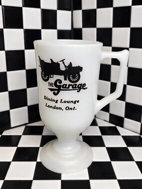 Advertising Milk Glass  Garage Lounge Dining Lounge London Ont